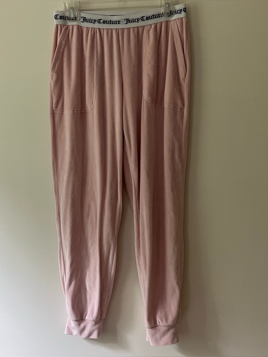 Juicy Couture Pants - Juicy Couture Velour Pants Small Baby Pink Soft Logo Waistband Rhinestones